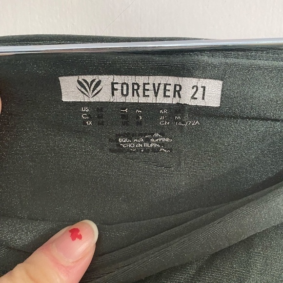 Metallic Green Yoga Pants M - Picture 2 of 2